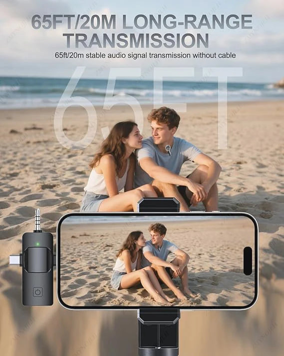Wireless Lavalier Microphone 4 In 1  for iPhone Android 3.5mm for Radio Live Recording Noise Reduction Mini Microphone 2026 Hot