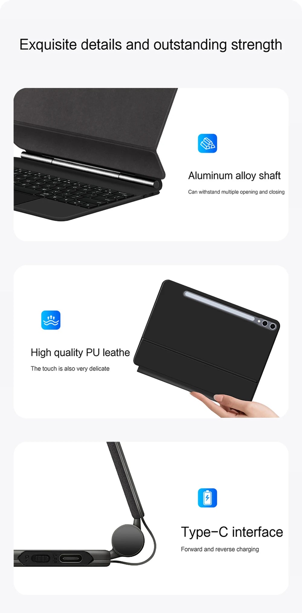 Magic Keyboard Case For Samsung Galaxy Tab S10+ S9 FE+ S9+ S8+ S7 FE Plus 12.4 inch S9 S8 11 Tablet Book Cover Slim Key Touchpad