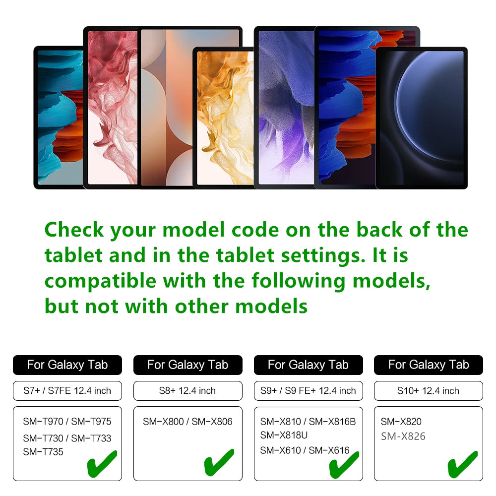 Magic Keyboard Case For Samsung Galaxy Tab S10+ S9 FE+ S9+ S8+ S7 FE Plus 12.4 inch S9 S8 11 Tablet Book Cover Slim Key Touchpad