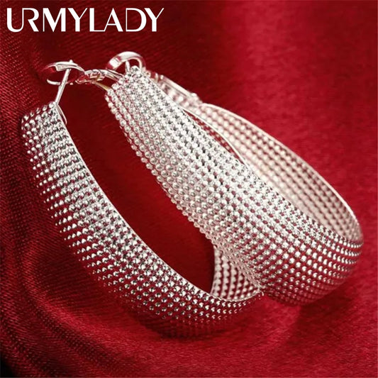 New 925 Sterling Silver Hoop Earrings For Women
