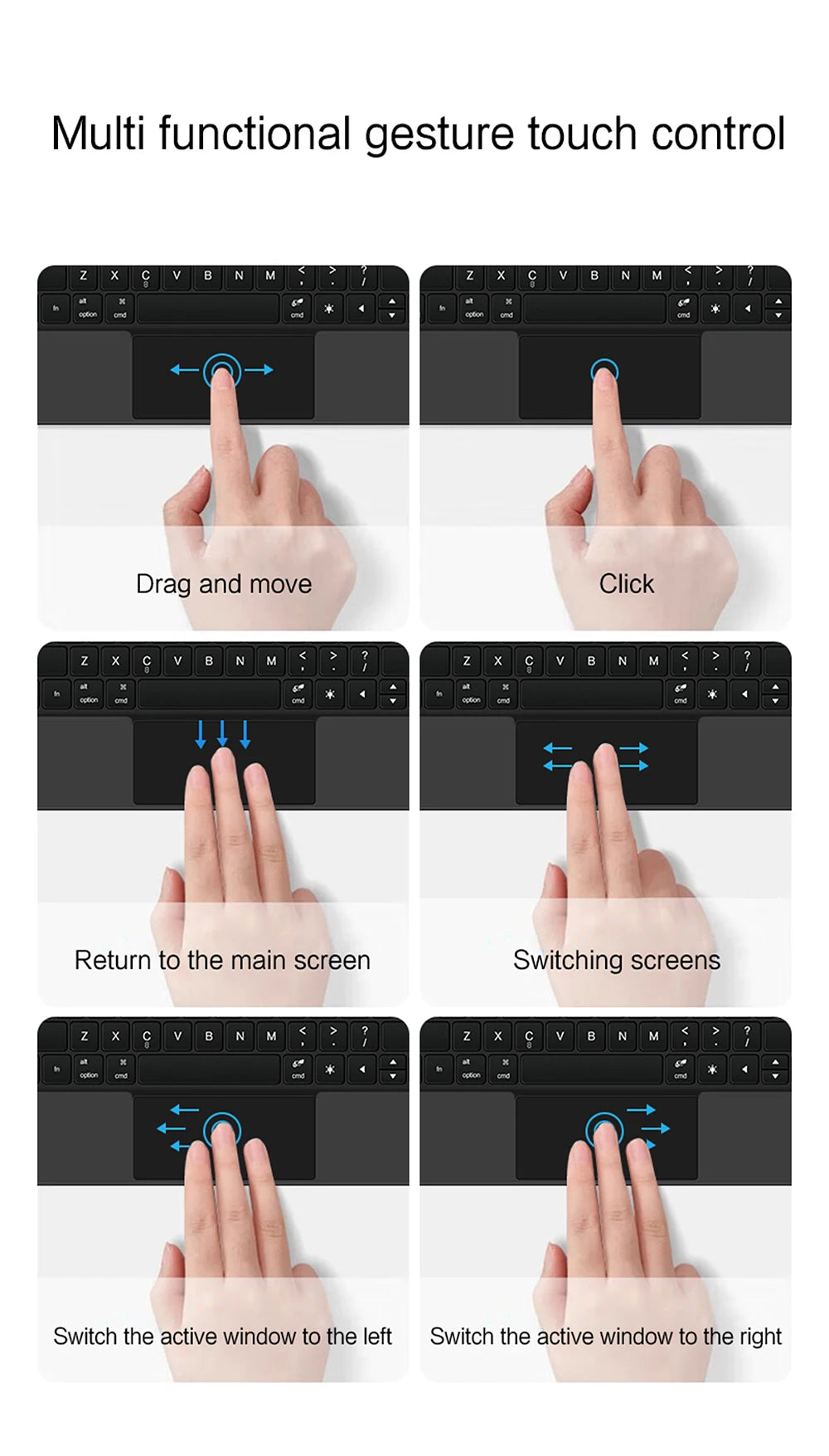 Magic Keyboard Case For Samsung Galaxy Tab S10+ S9 FE+ S9+ S8+ S7 FE Plus 12.4 inch S9 S8 11 Tablet Book Cover Slim Key Touchpad