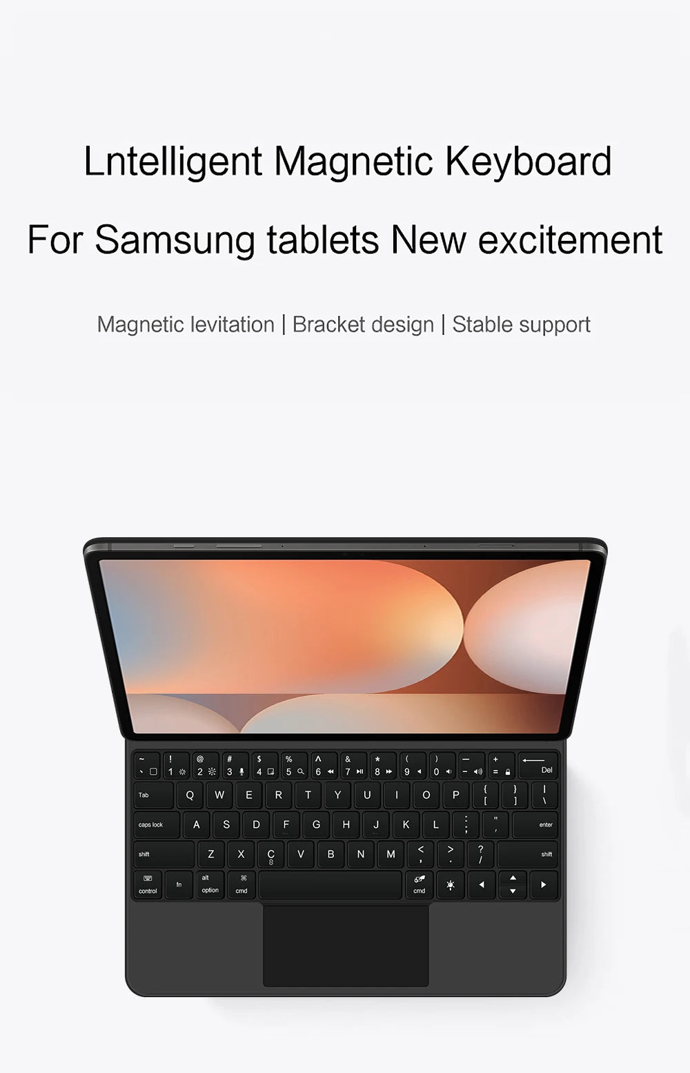 Magic Keyboard Case For Samsung Galaxy Tab S10+ S9 FE+ S9+ S8+ S7 FE Plus 12.4 inch S9 S8 11 Tablet Book Cover Slim Key Touchpad