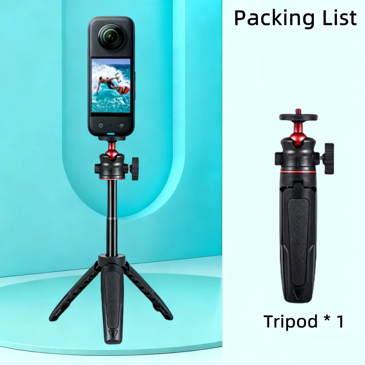 Roreta Mini Extendable Desktop Tripod Handheld Photography Bracket Stand W/ Flexible Ballhead 1/4 Inch Screw Mount for Selfie