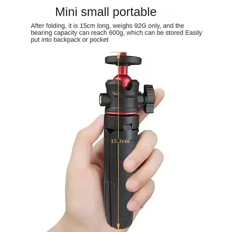 Roreta Mini Extendable Desktop Tripod Handheld Photography Bracket Stand W/ Flexible Ballhead 1/4 Inch Screw Mount for Selfie